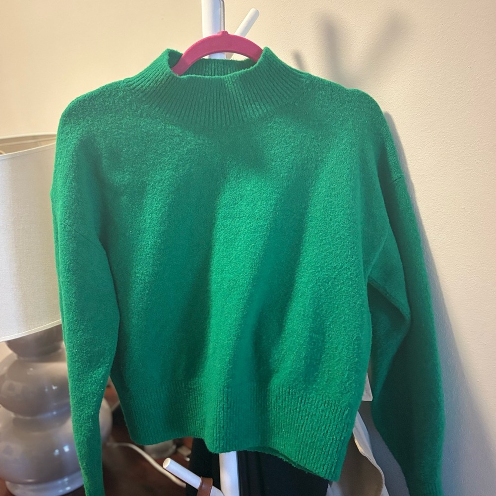 & Other Stories Emerald Green Ribbed Sweater